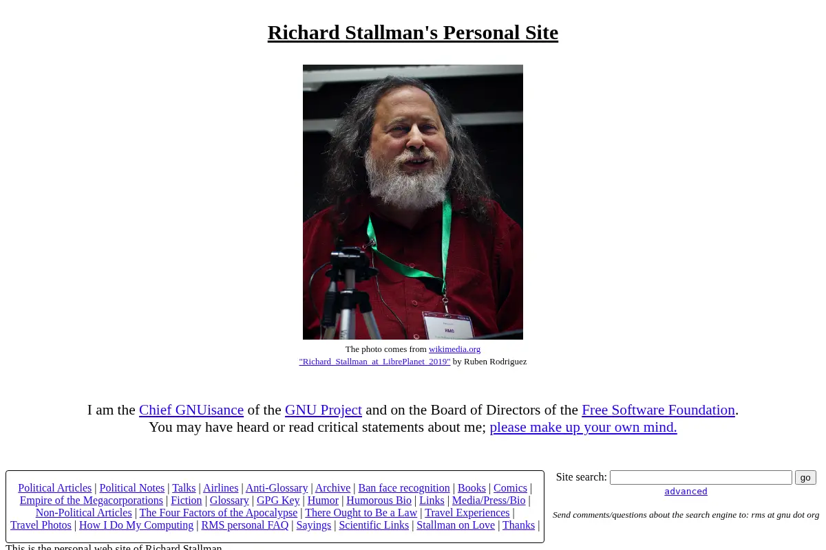 Richard Stallman's Personal Page