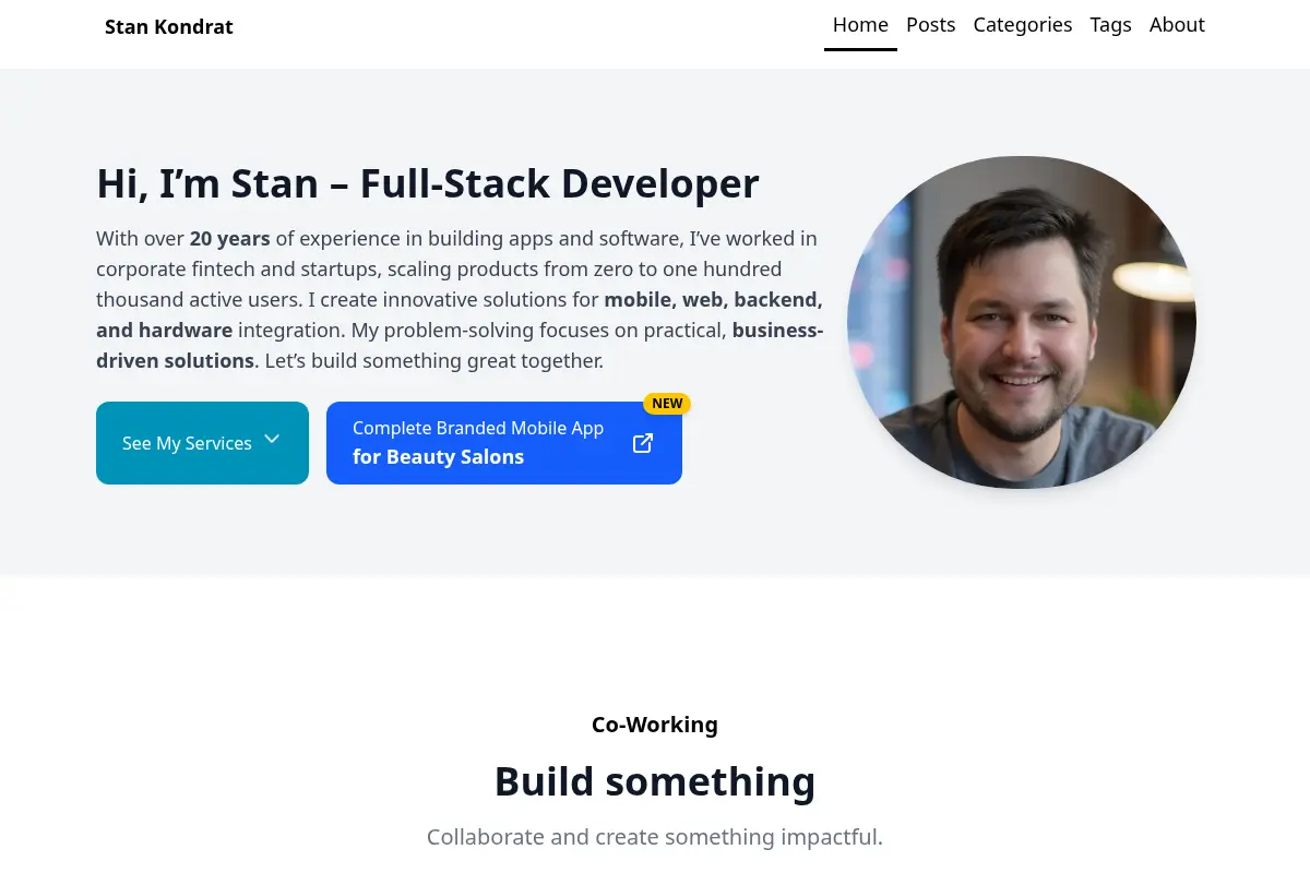 Stan Kondrat - Full-Stack Developer with 20+ Years of Experience
