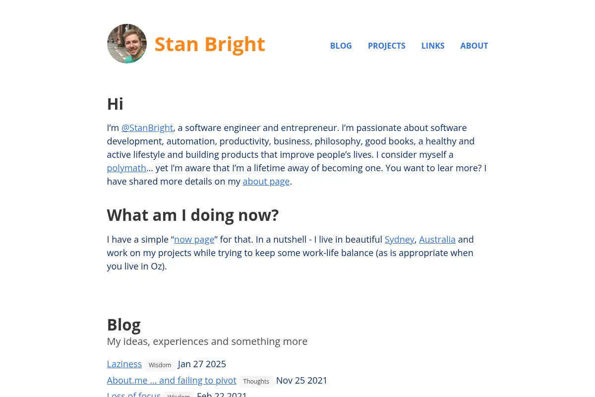 Stan Bright's Notes