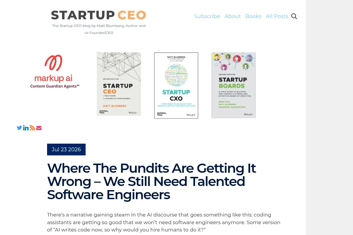 The Startup CEO blog