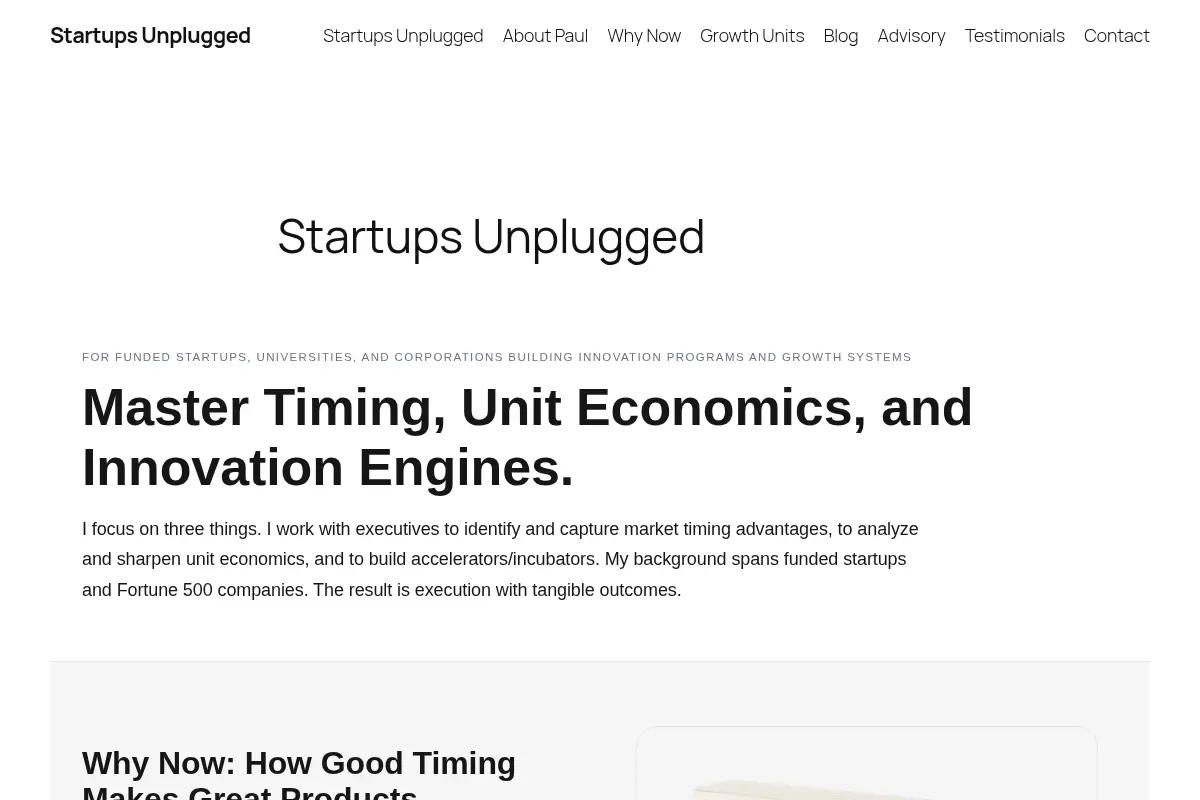 Startups Unplugged