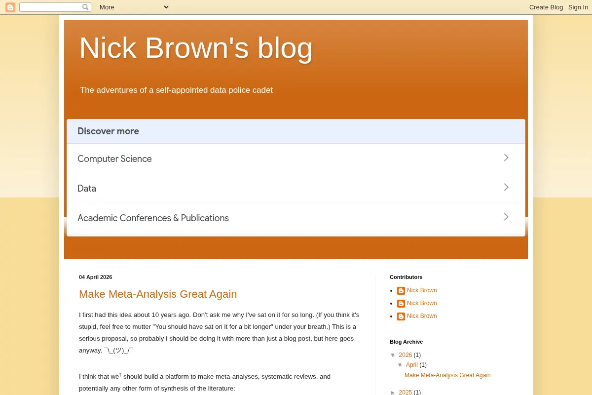Nick Brown's blog