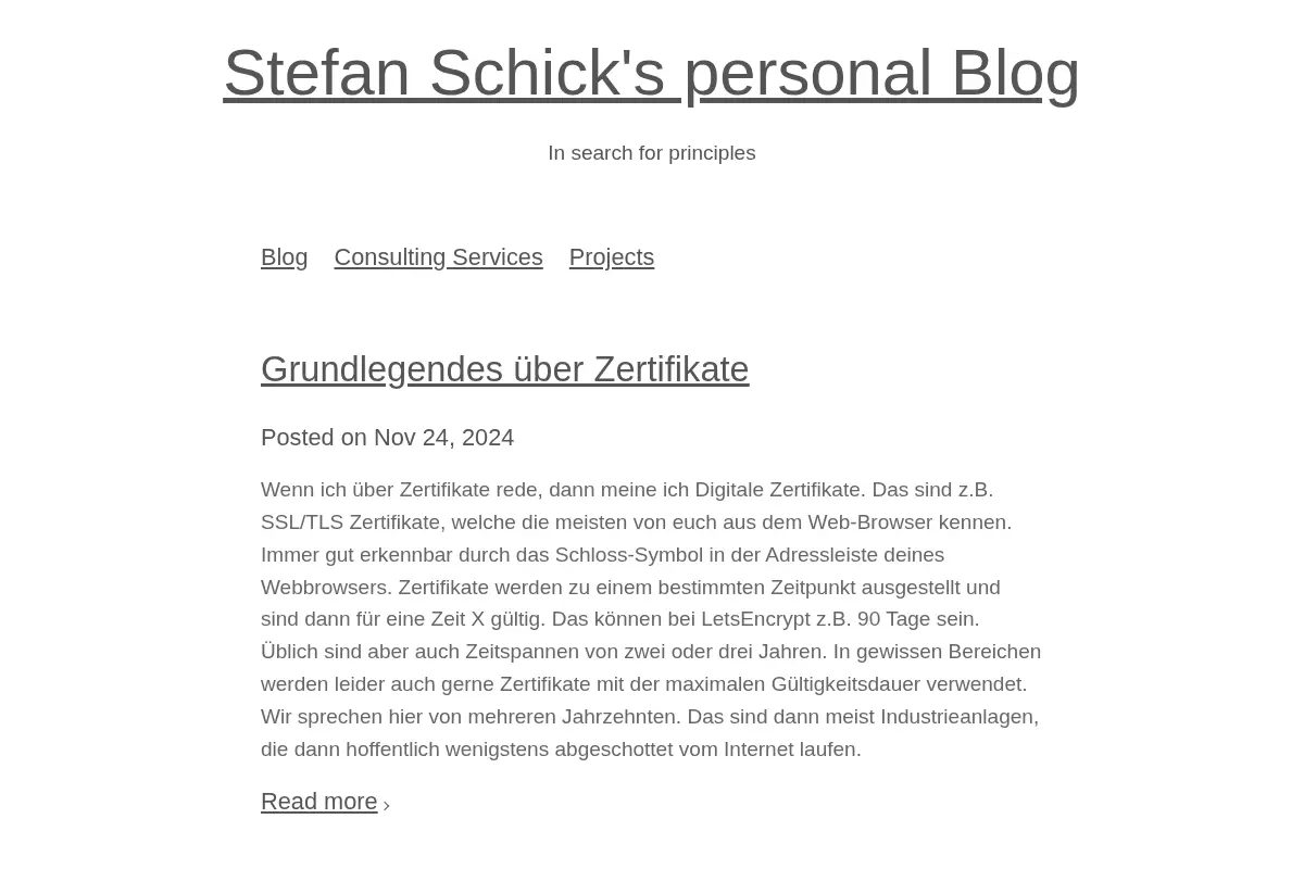 Stefan Schick's personal Blog