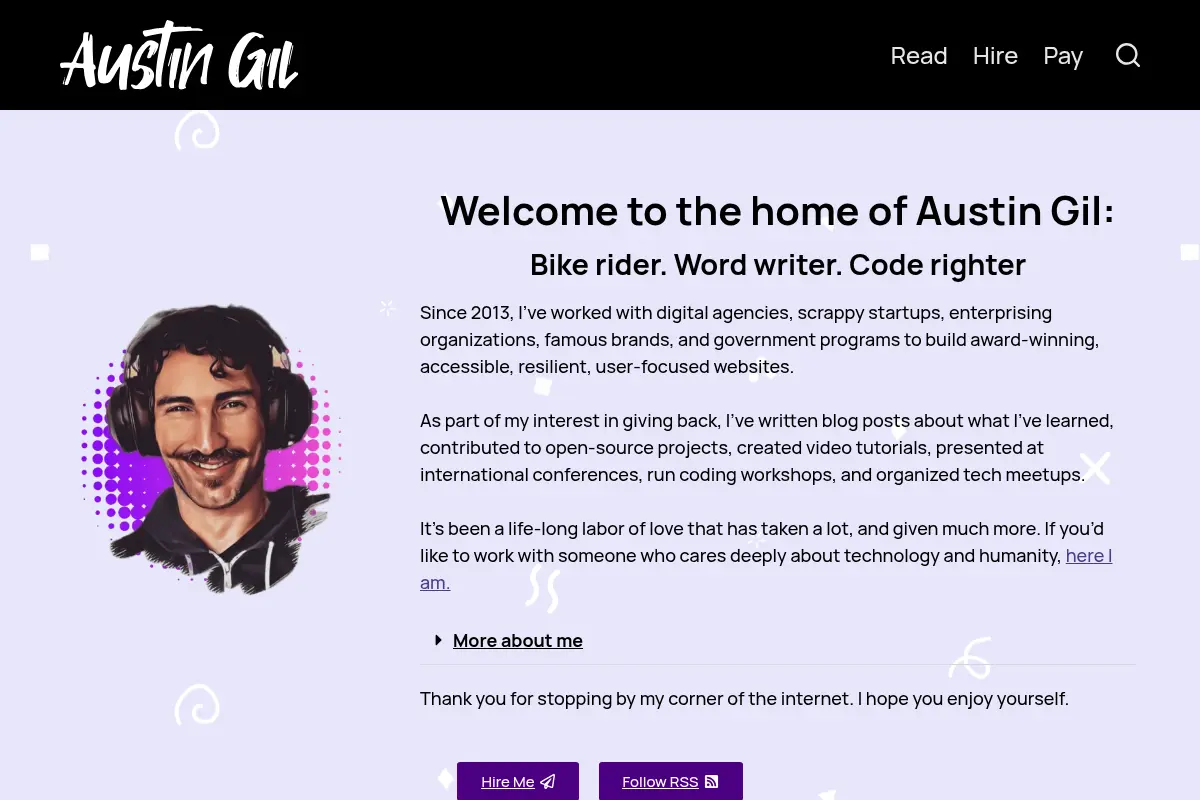 Austin Gil – Riding bikes, writing poetry, righting software