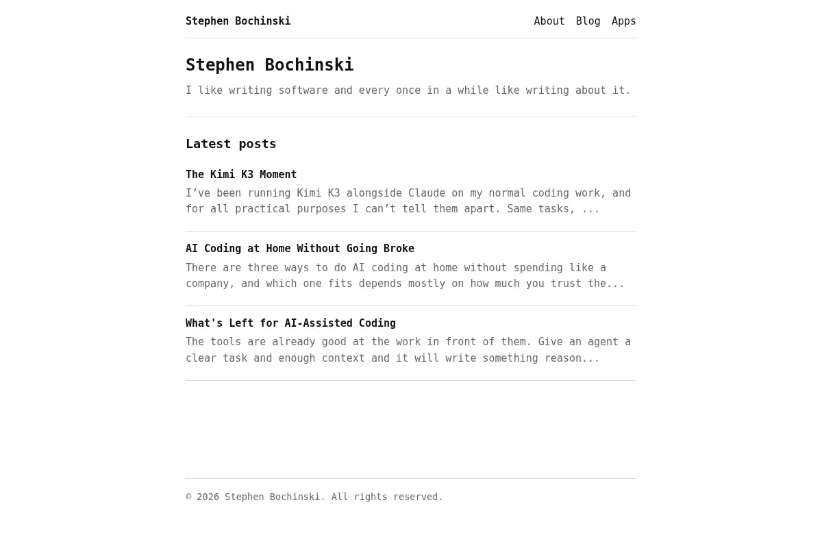 Stephen Bochinski's Blog