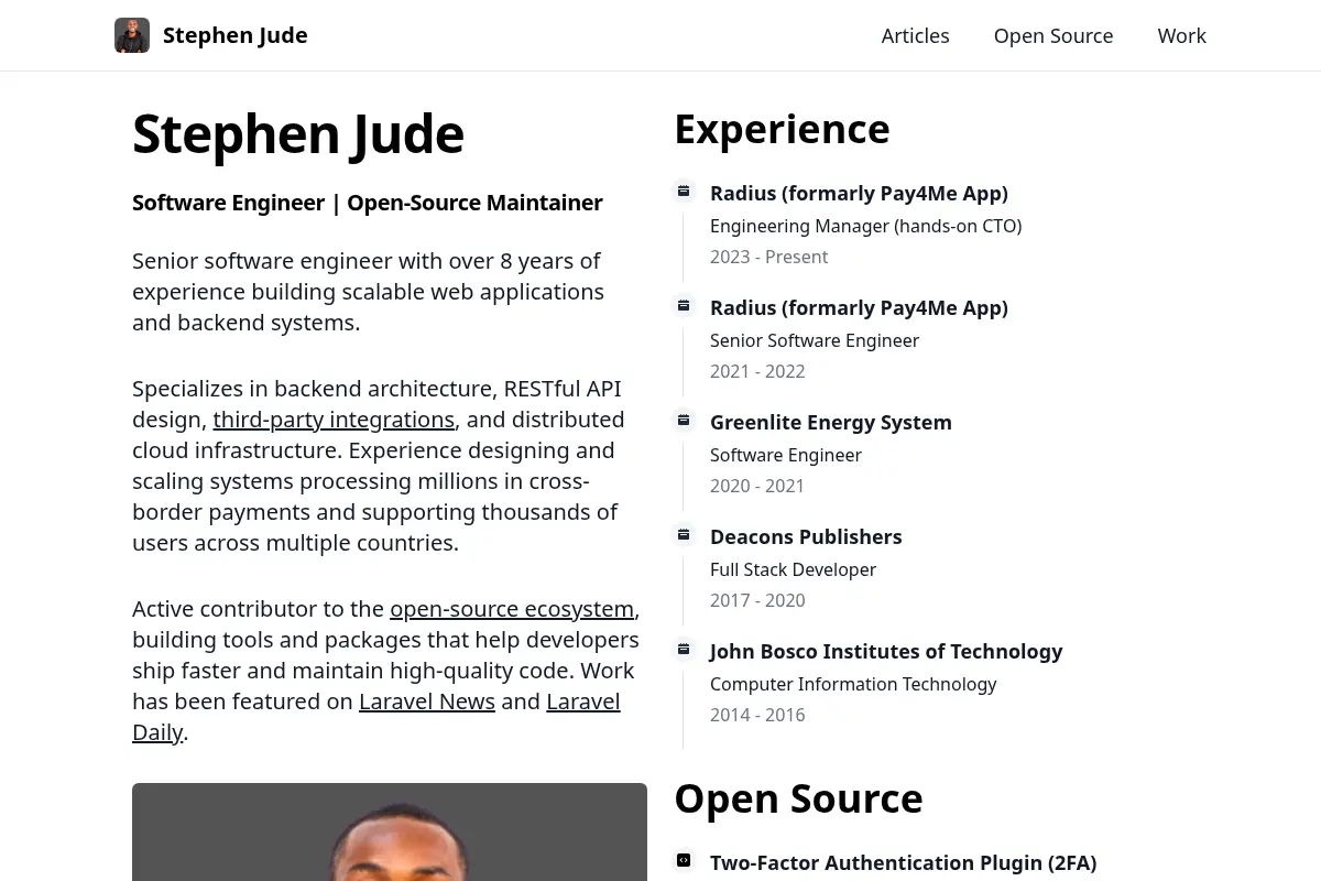 Stephen Jude - Software Engineer