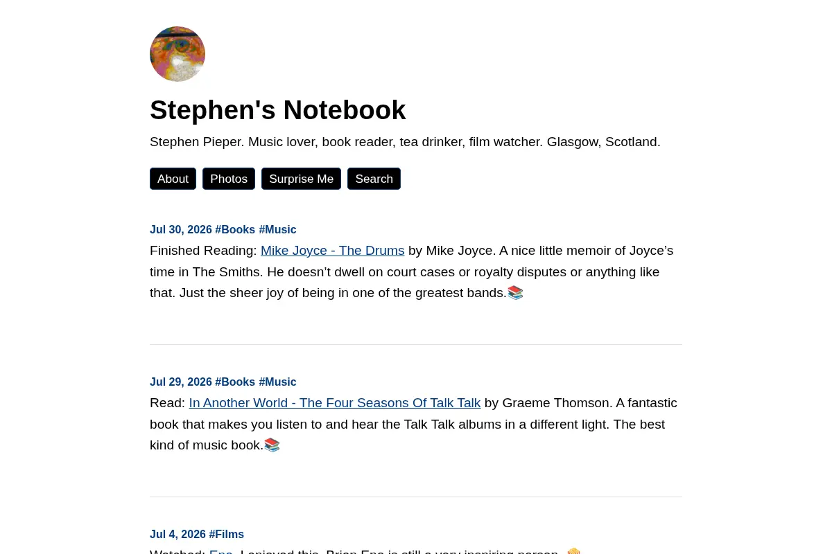 Stephen's Notebook