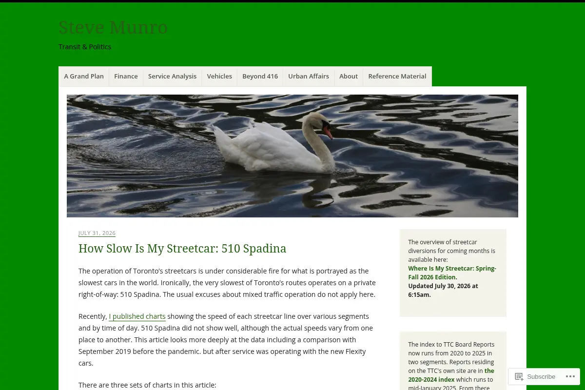 Steve Munro – Transit & Politics