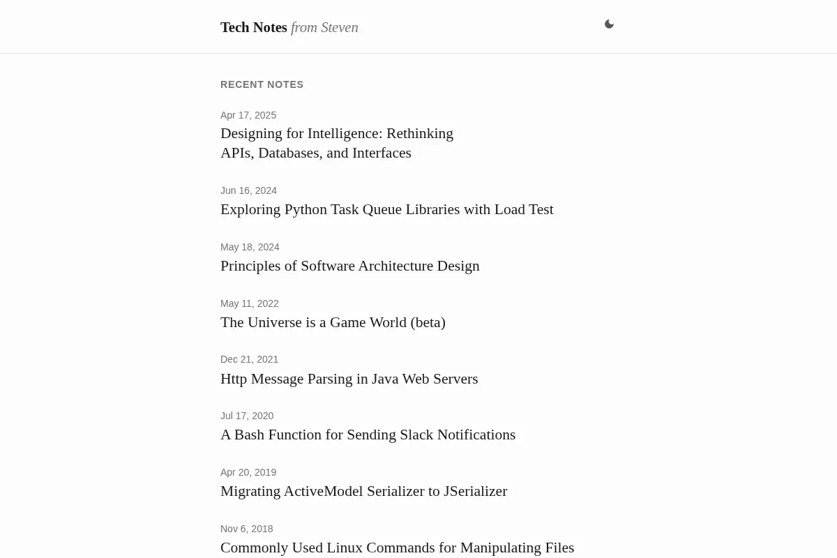 Tech Notes from Steven