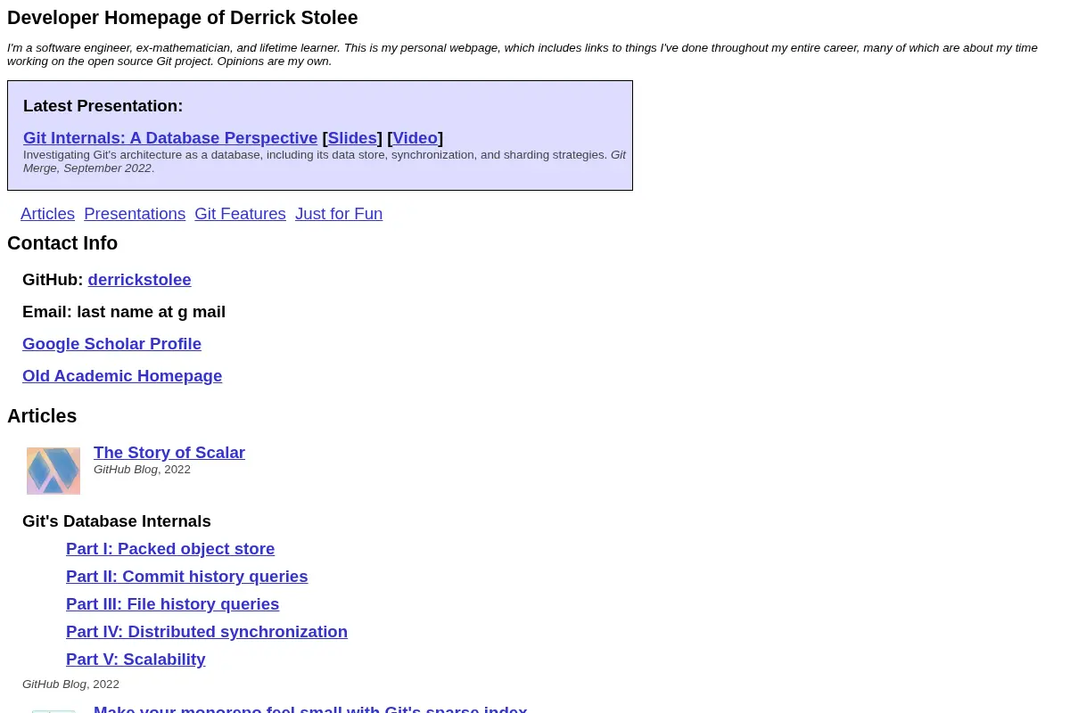 Derrick Stolee's Developer Homepage