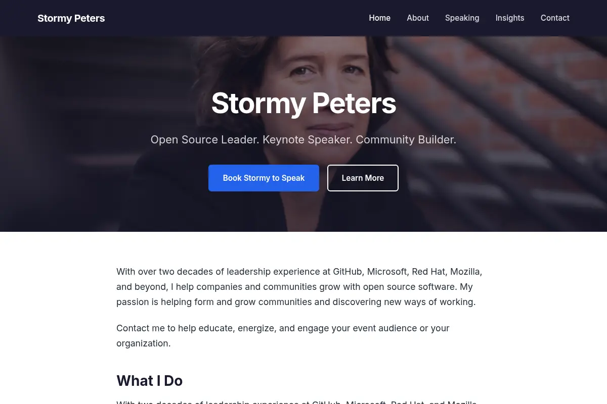 Stormy Peters — Open Source Leader, Keynote Speaker