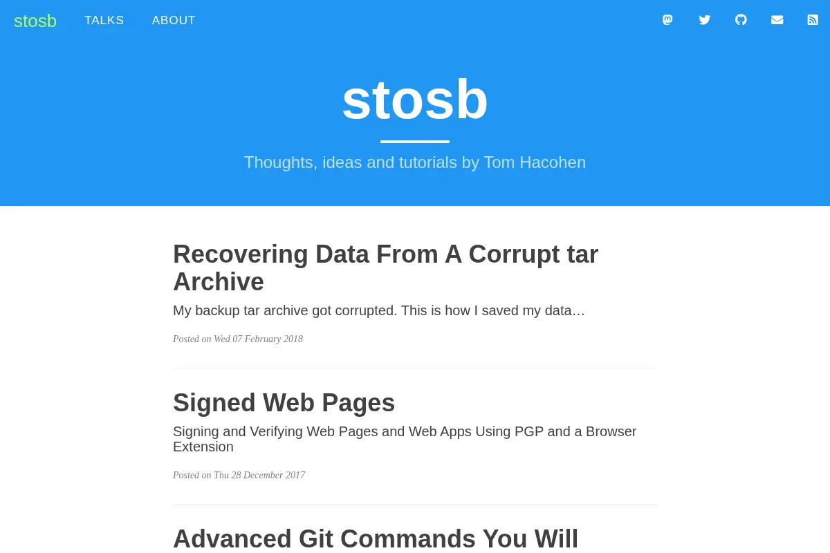 Tom Hacohen · stosb