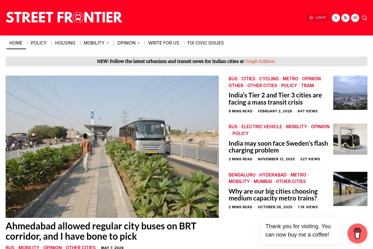 Street Frontier - Active Mobility, Sustainable cities and Urban planning in India