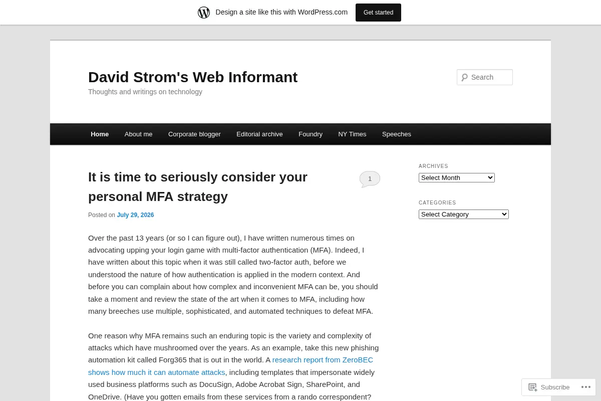 David Strom's Web Informant