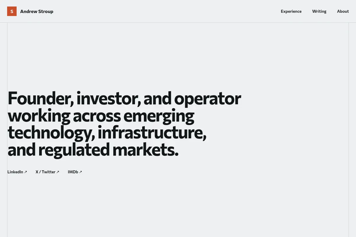 Andrew Stroup — Founder, investor, operator