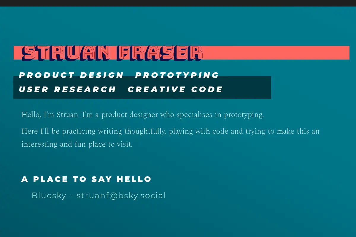 Struan Fraser's Design Blog