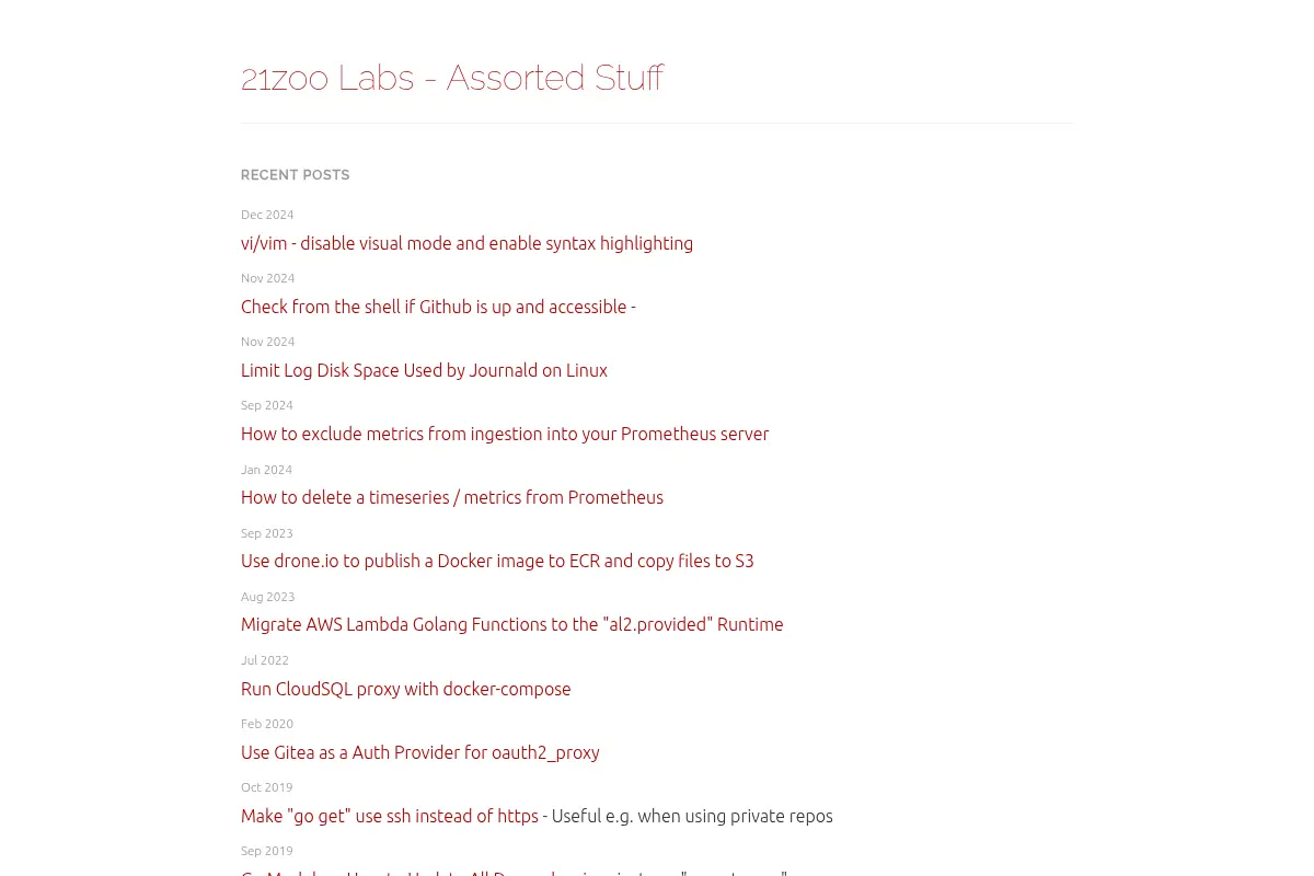 21zoo Labs - Assorted Stuff