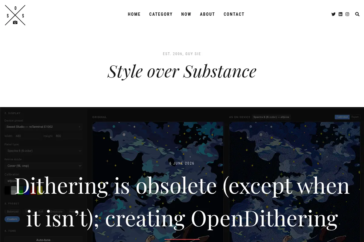Style over Substance – Personal blog of Guy Sie