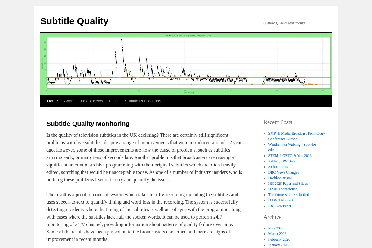 Subtitle Quality Monitoring