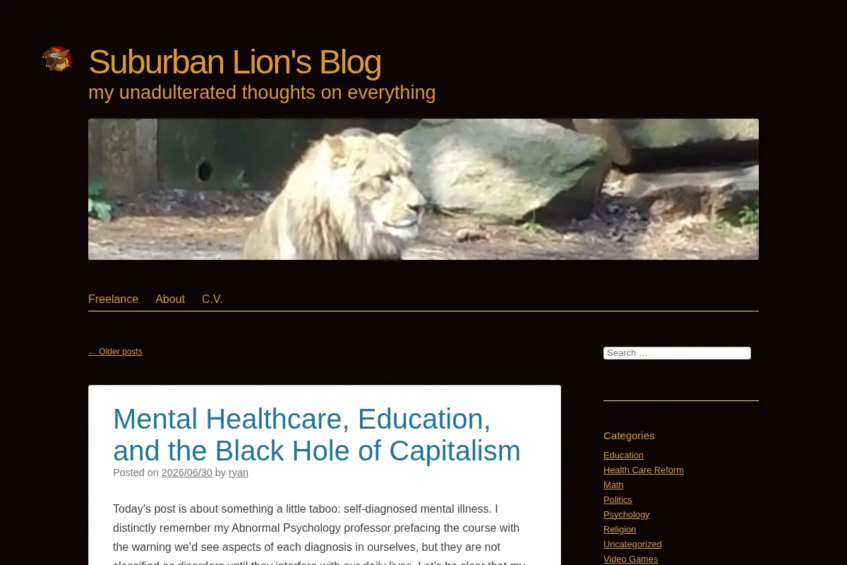 Suburban Lion's Blog