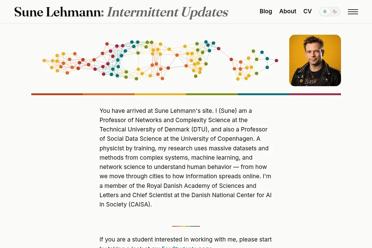 Sune Lehmann: Intermittent Updates