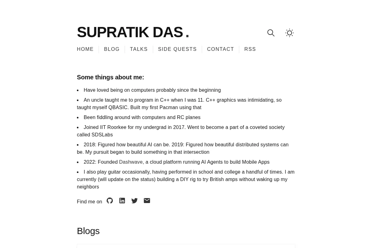Supratik Das's Home