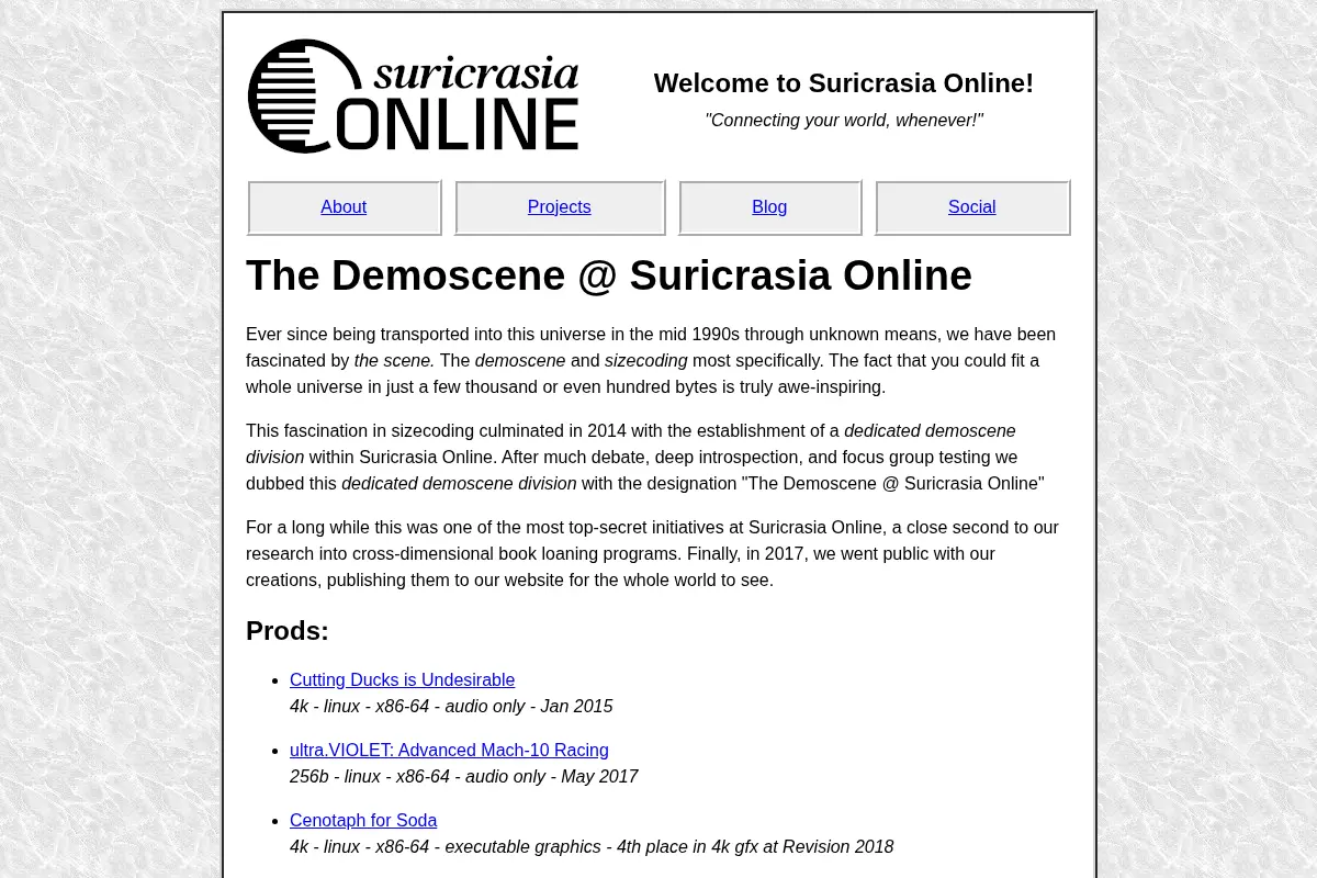 The Demoscene @ Suricrasia Online