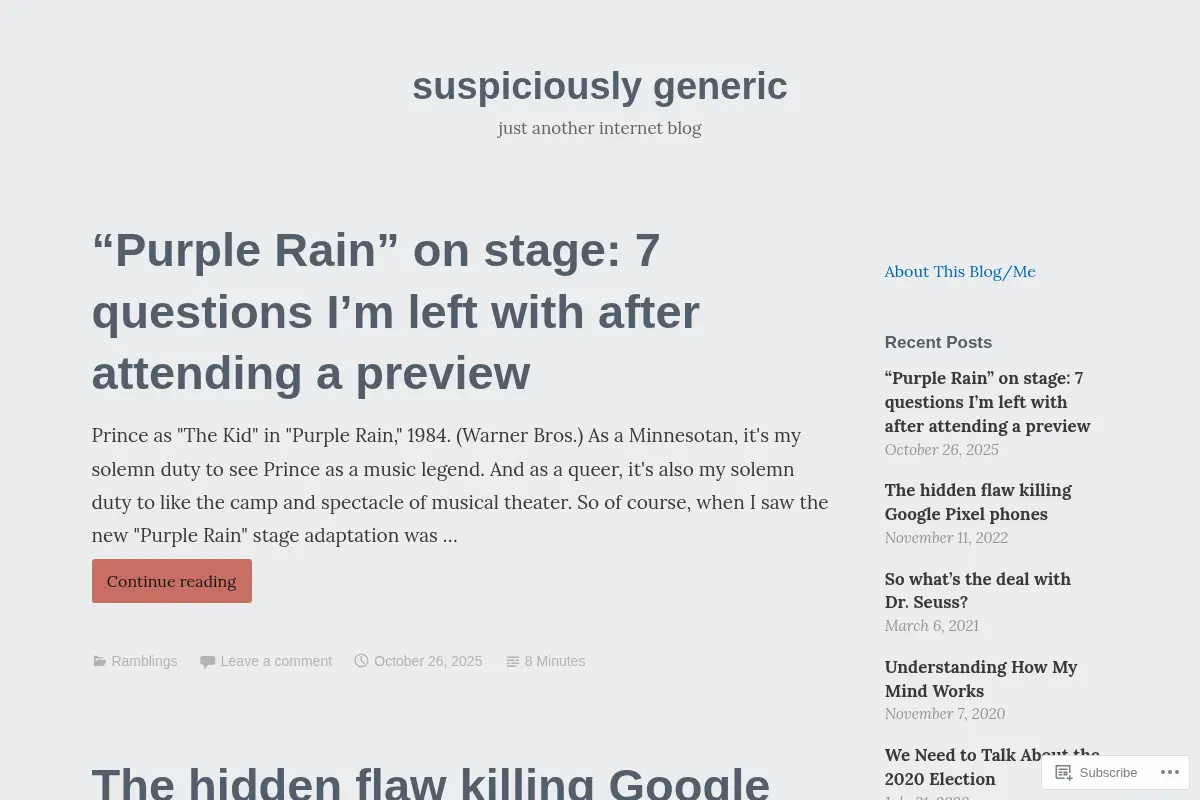suspiciously generic – just another internet blog