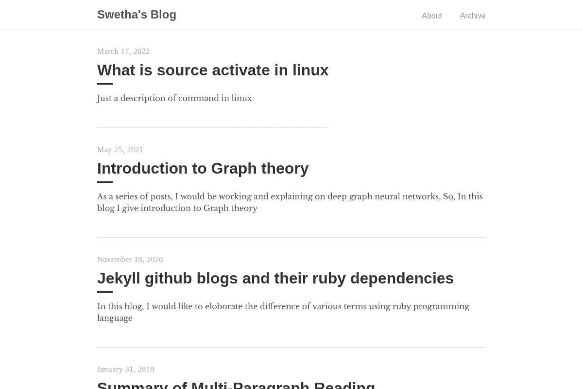 Swetha's Blog