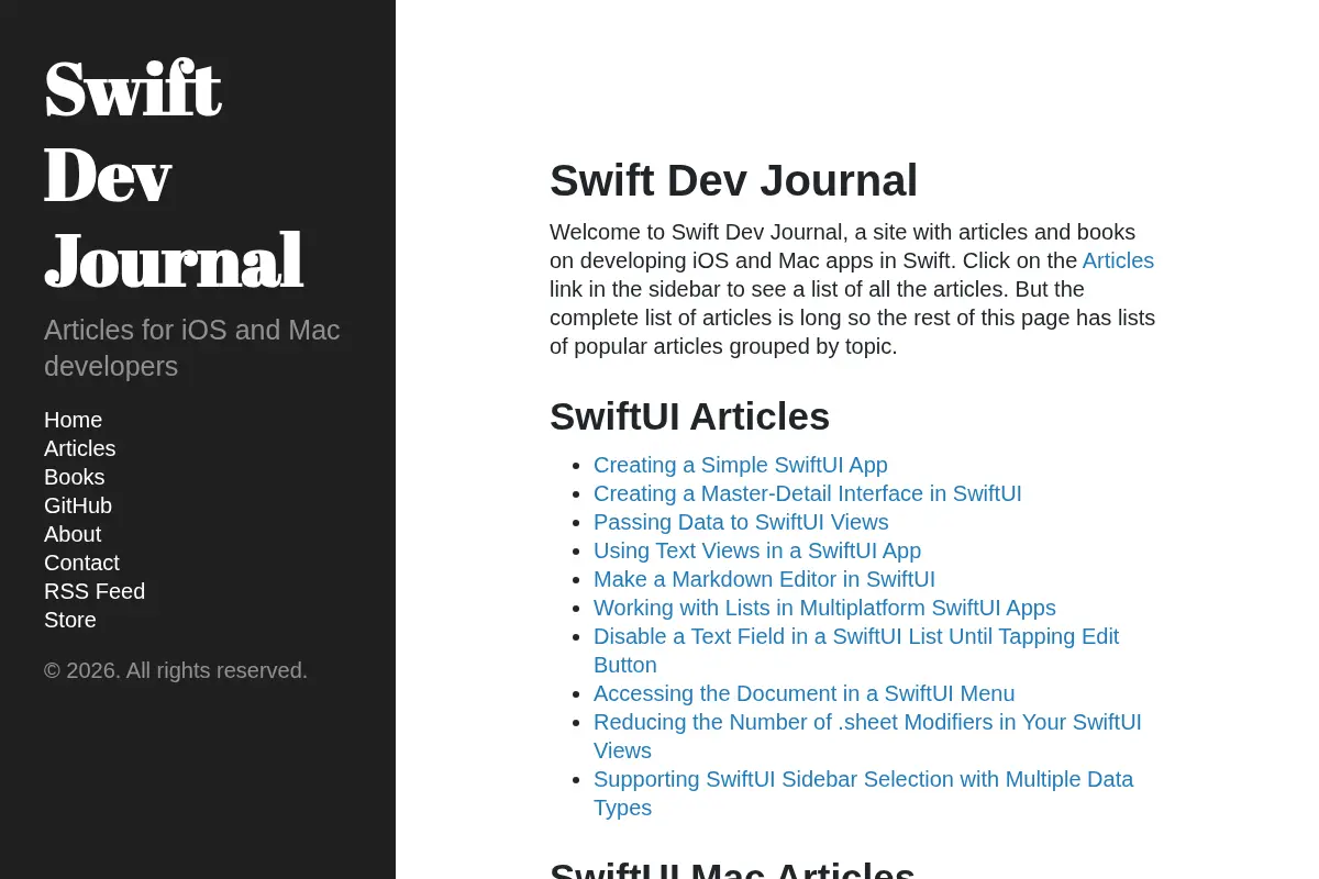 Swift Dev Journal