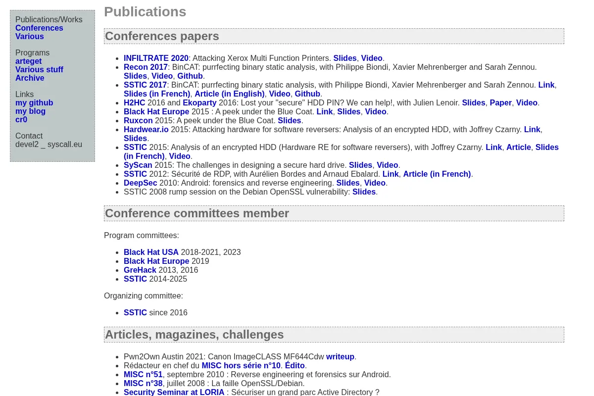 Homepage of Raphaël Rigo