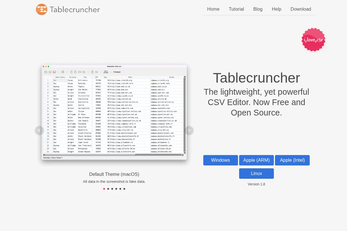 Tablecruncher – Open-Source CSV Editor