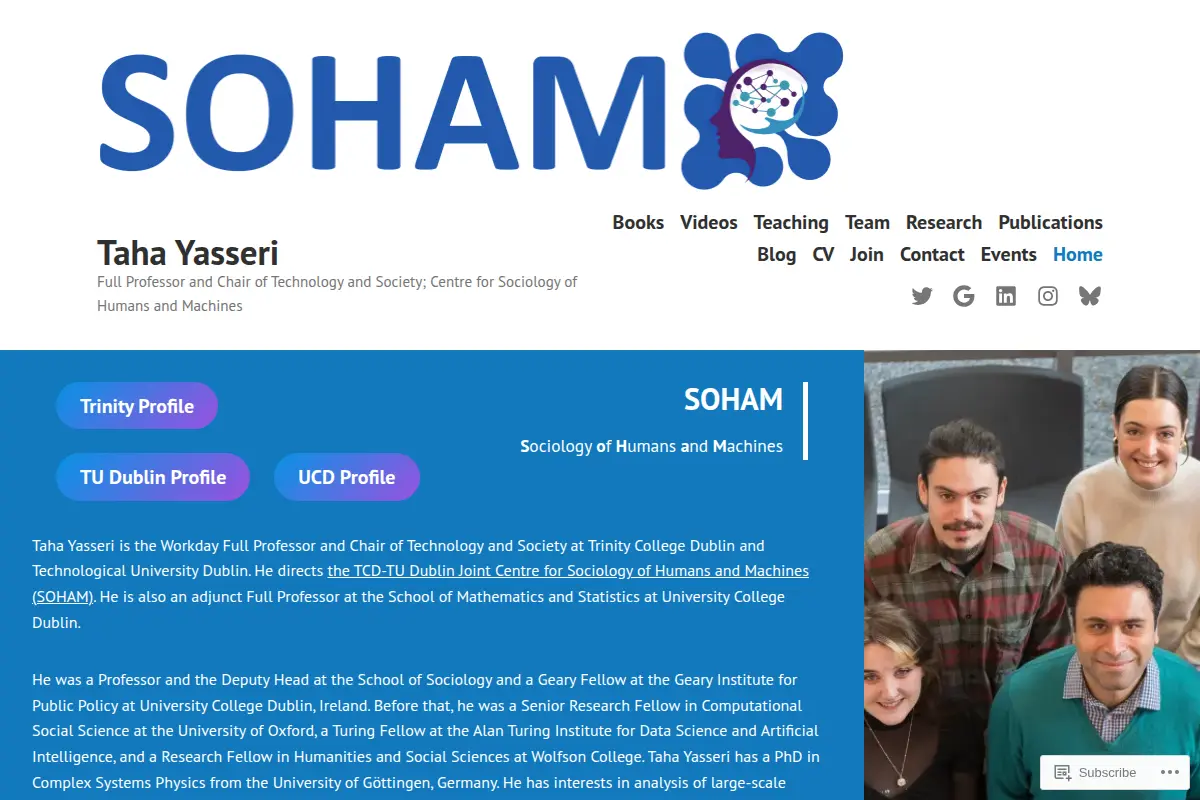 Taha Yasseri – Full Professor and Chair of Technology and Society; Centre for Sociology of Humans and Machines