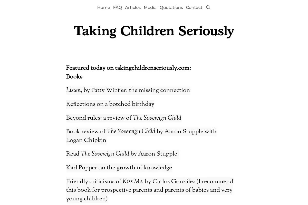 Taking Children Seriously - a new view of children
