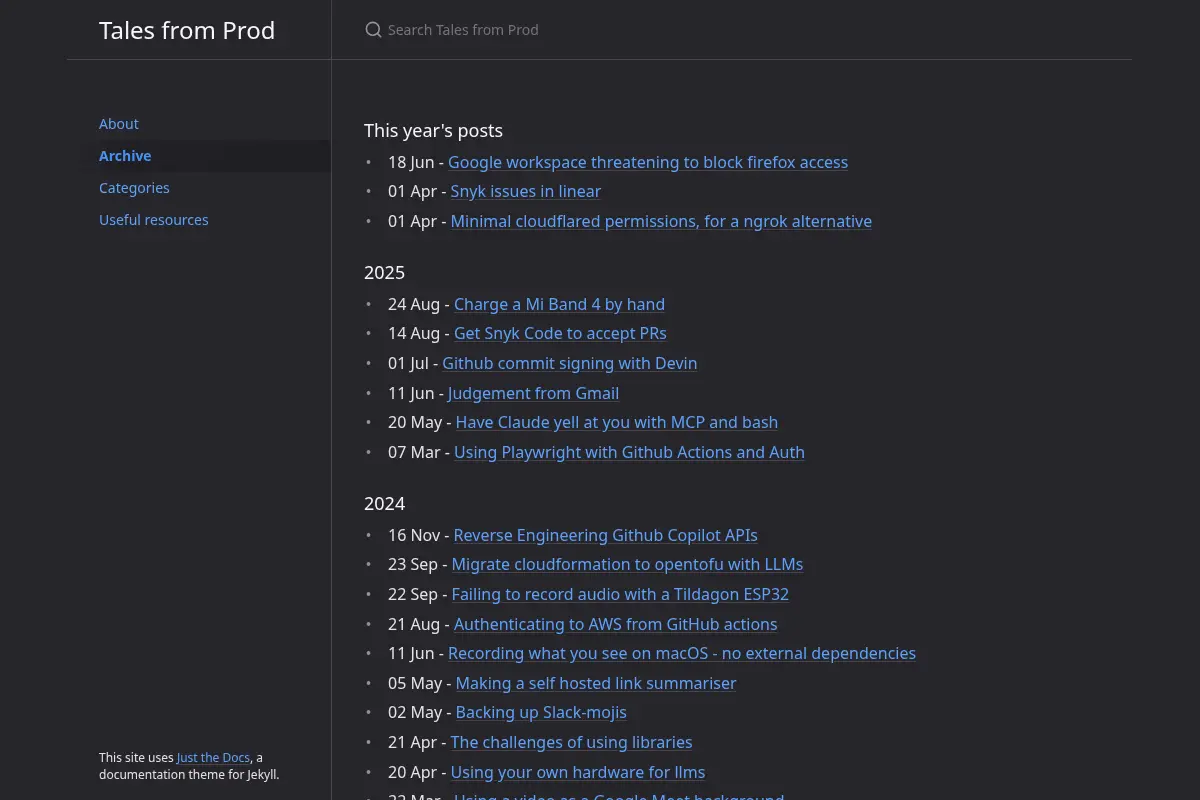 Tales from Prod