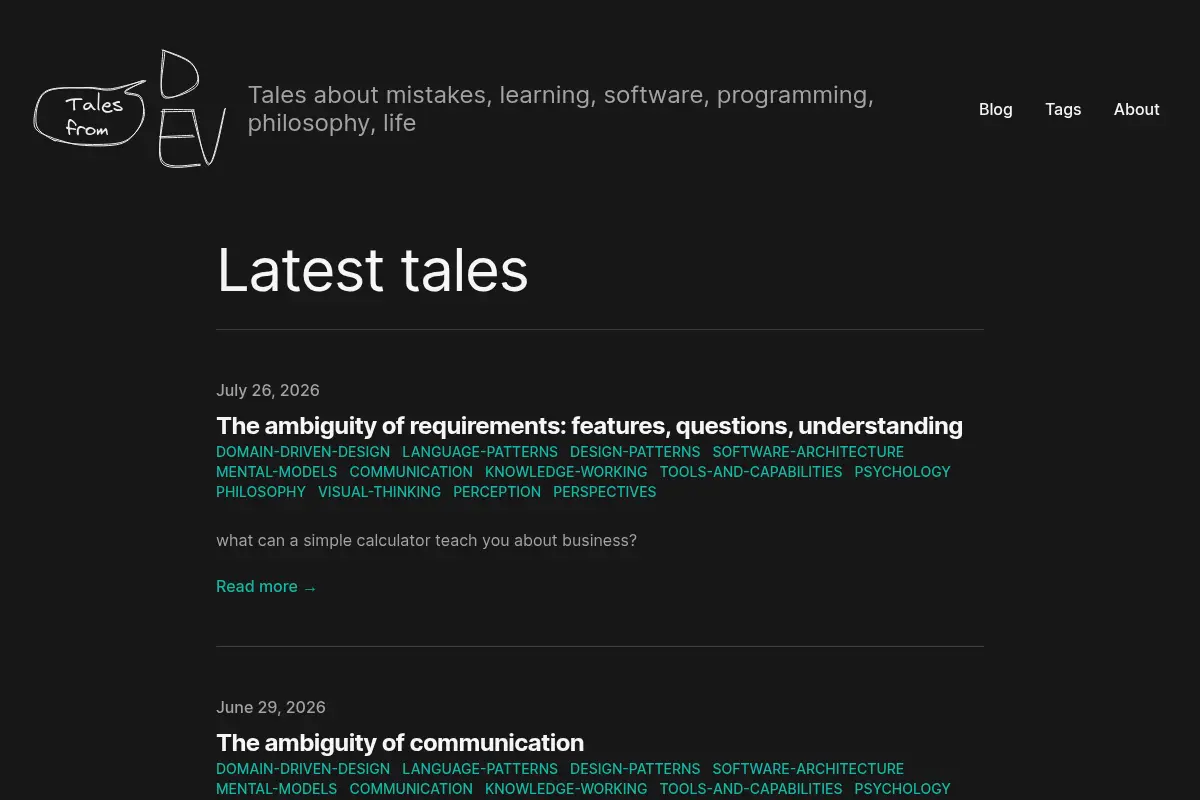 Tales from Dev