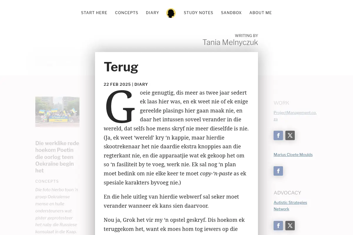 Writing by Tania Melnyczuk