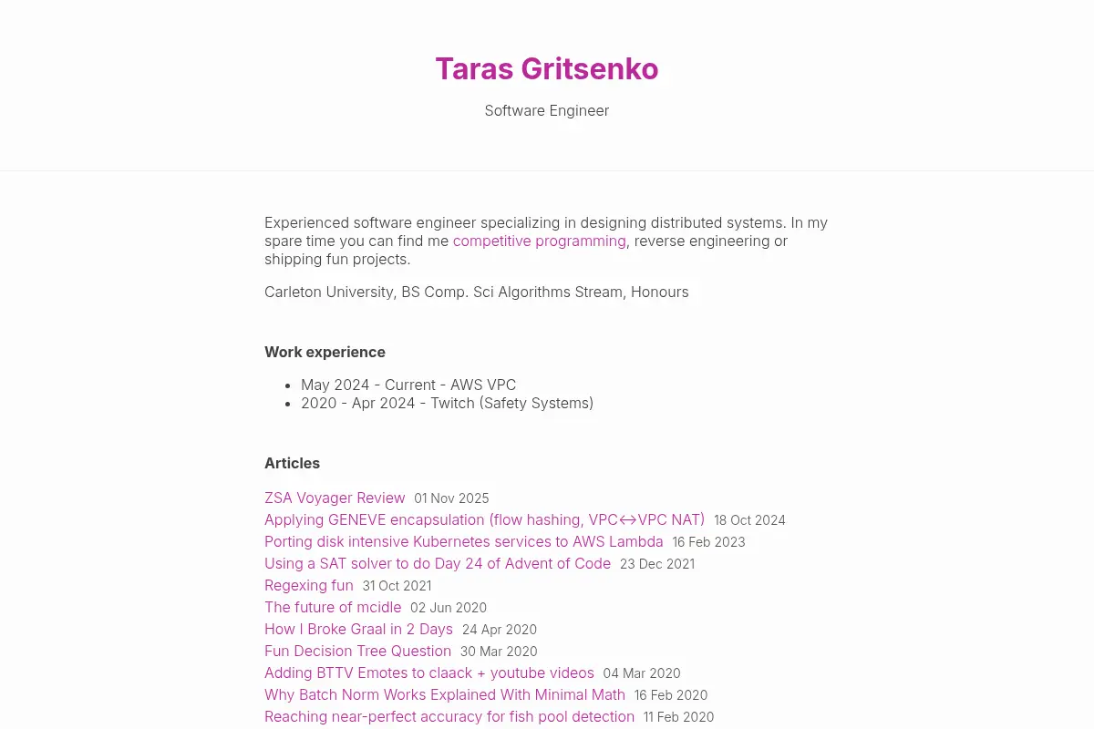 Taras Gritsenko - Software Engineer