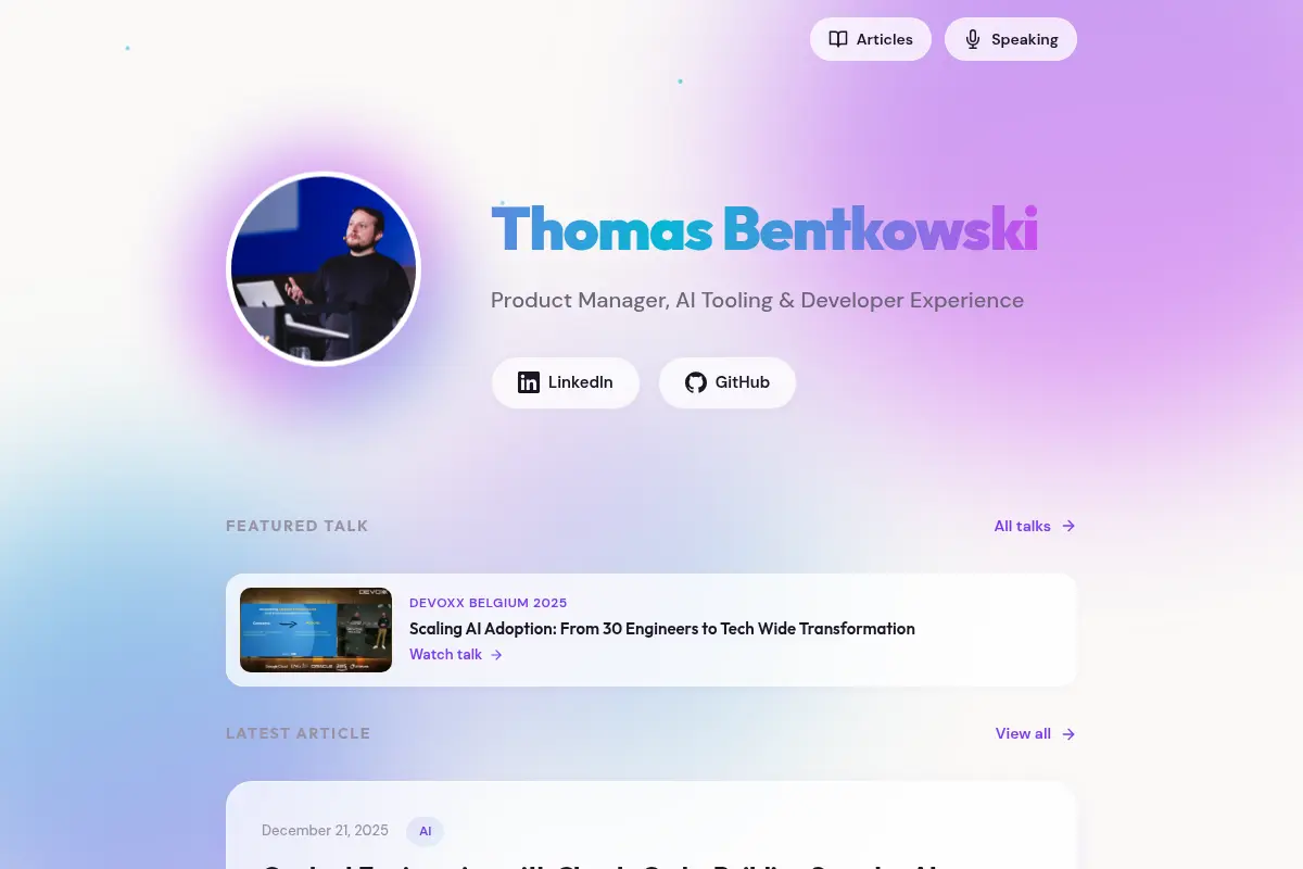 Thomas Bentkowski - AI Tooling & Dev Experience PM