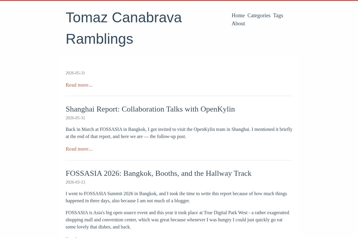 Tomaz Canabrava Ramblings