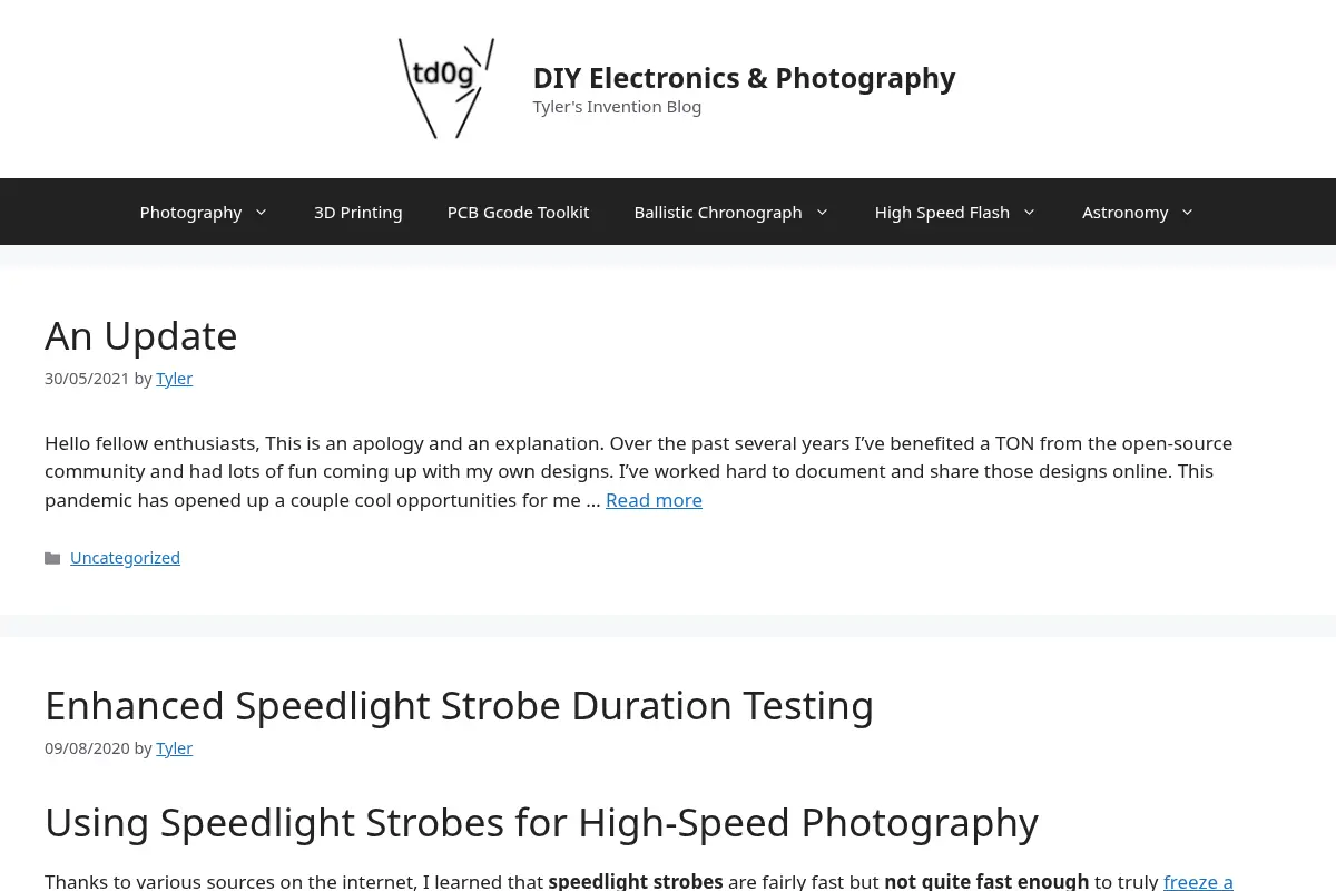 DIY Electronics & Photography – Tyler's Invention Blog