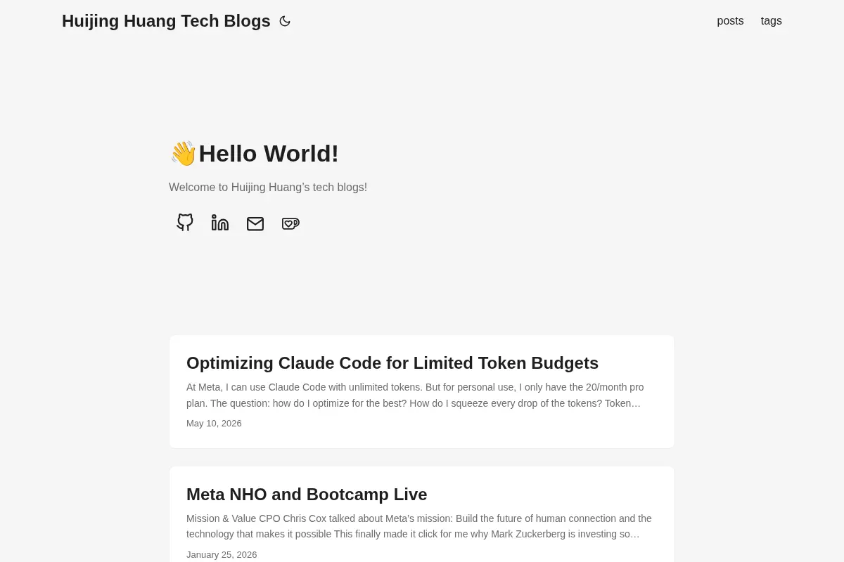 Huijing Huang Tech Blogs