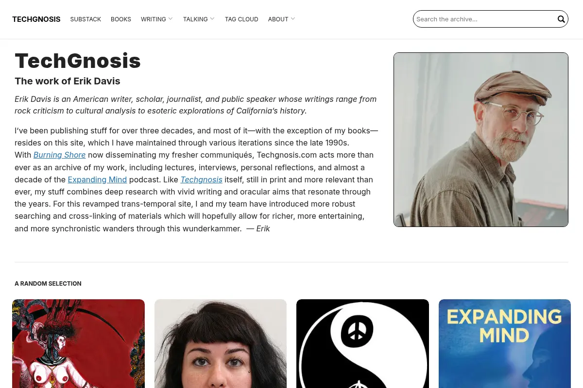 The work of Erik Davis - Techgnosis