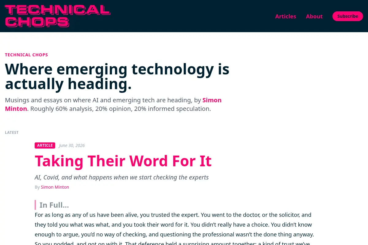 Technical Chops by Simon Minton