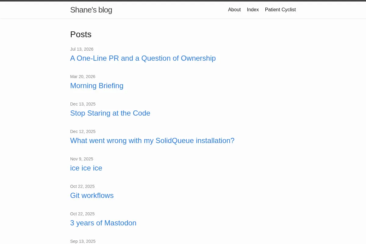 Shane’s blog