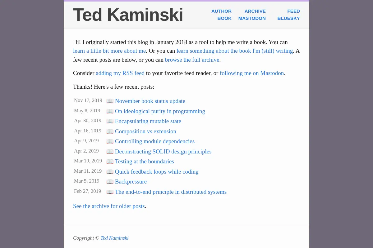 Ted Kaminski's Blog