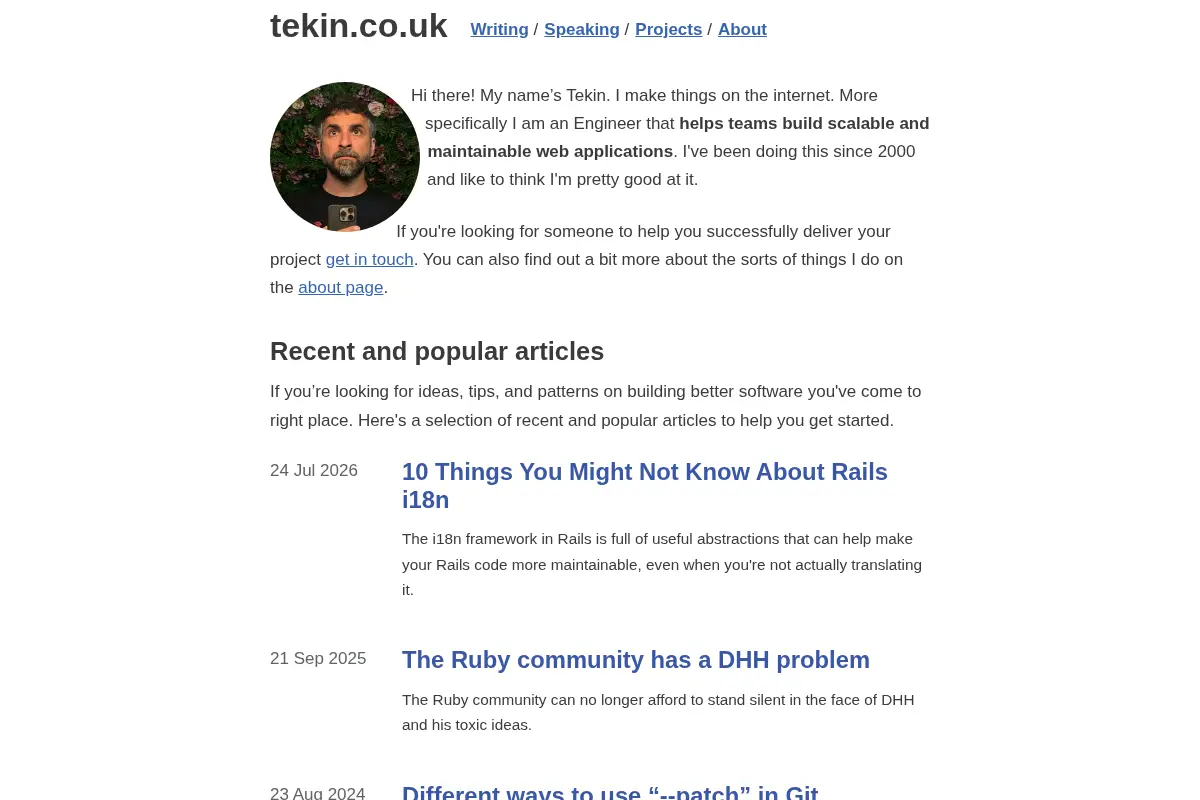 Tekin Süleyman's personal website