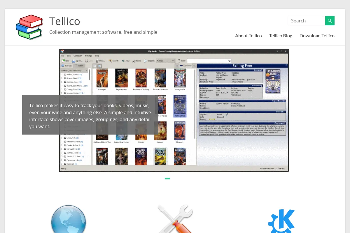Tellico – Collection management software, free and simple