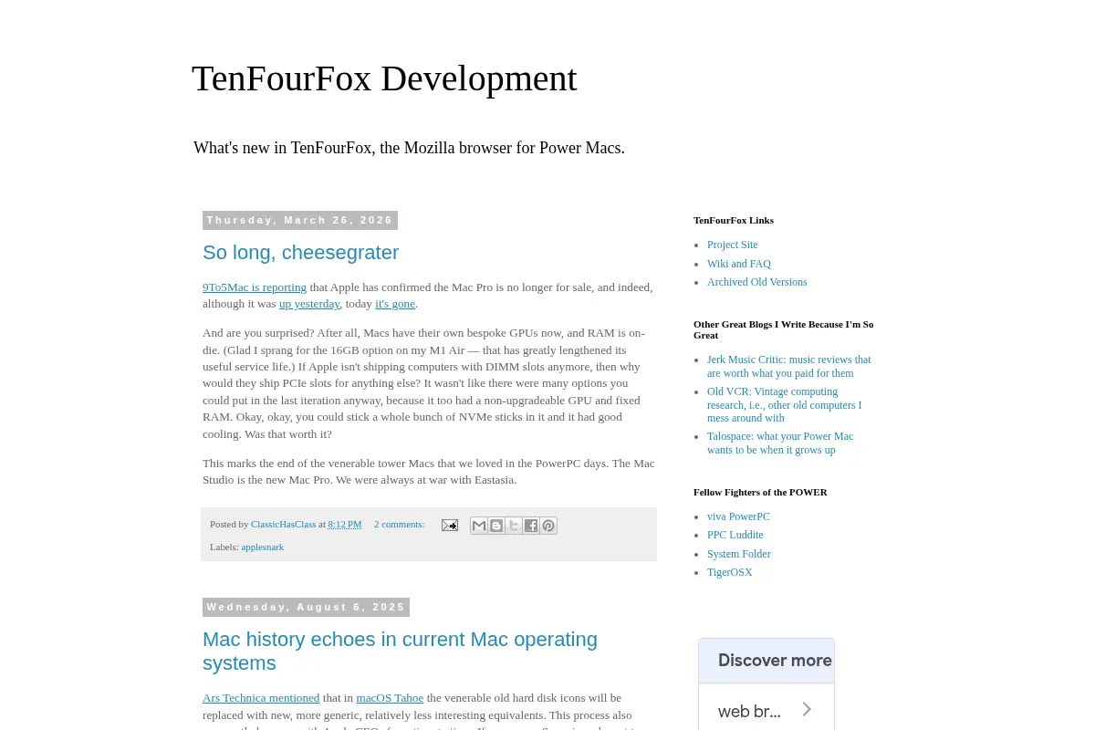 TenFourFox Development