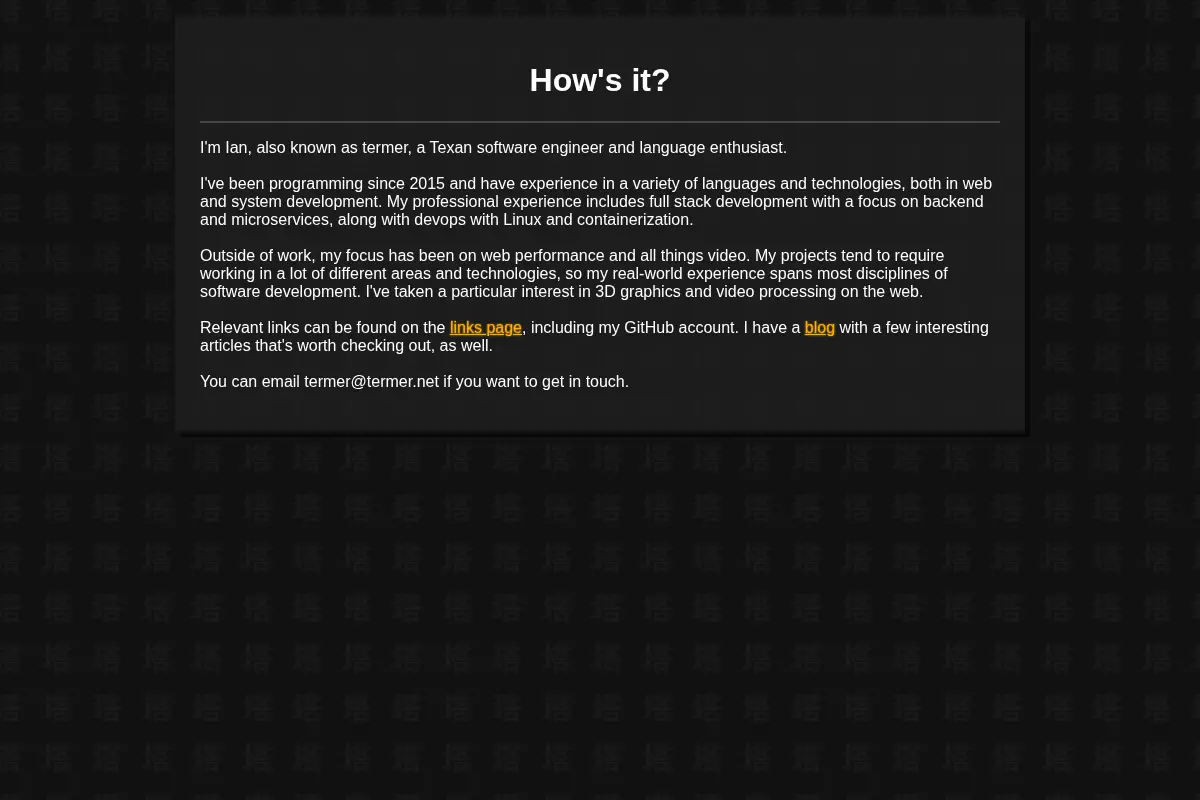 termer.net - Ian's personal site